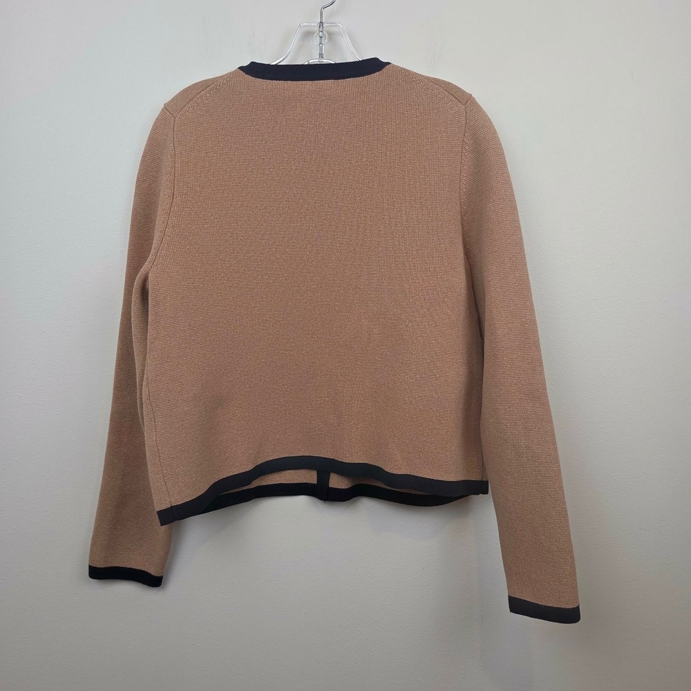 Boden Holly Knitted Jacket Camel Navy Blue Cardigan Sweater Preppy Womens US 10 - Picture 10 of 13